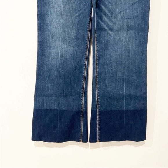 Spanx Cropped Flare Pull On Dip Dyed Medium Wash size Medium style 20231r - Picture 7 of 9